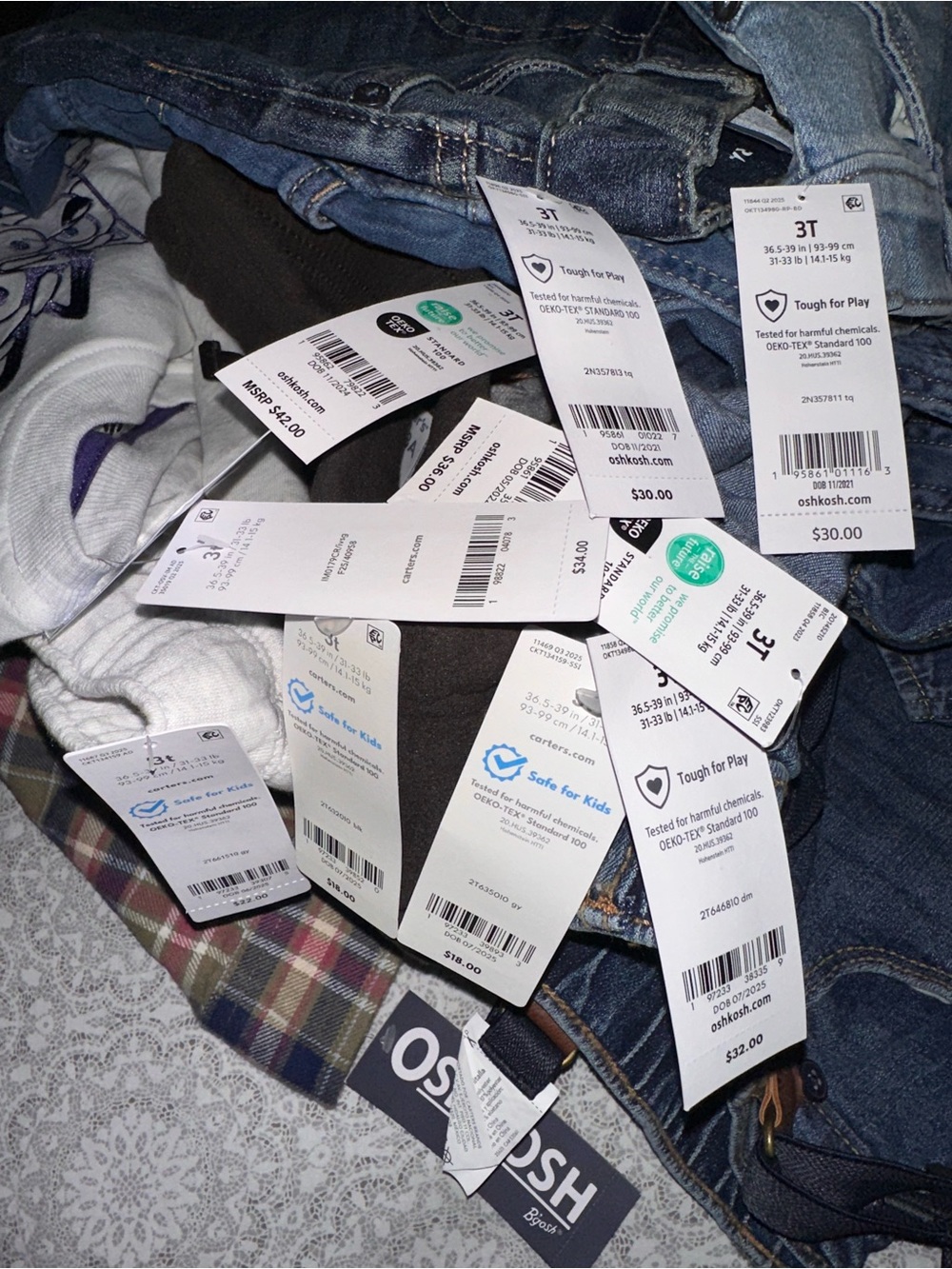 Toddlers Boys 27 Piece Clothing Bundle Of Carters & Oshkosh B’gosh $458 Retail - Picture 3 of 16